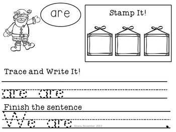 Christmas Sight Word Practice by Heather Kicera | TpT