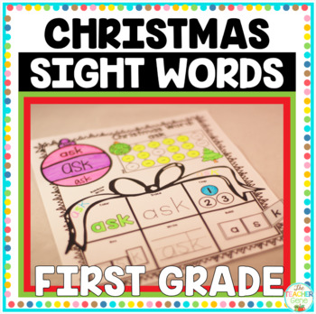 Preview of Christmas Sight Words First Grade Print and Go