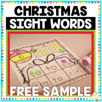 Preview of Christmas Sight Words Print and Go {Freebie}