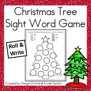 Preview of Christmas Sight Words- Roll and Write