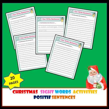 Christmas Sight words positive sentences I can write sentences December ...