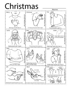 Christmas Sign Language Flash Cards by ASL Teaching Resources | TpT