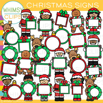 Blanks Signs for Christmas Clip Art by Whimsy Clips | TpT