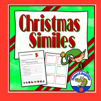 Preview of Christmas Similes Activity with Easel Activity Digital and Printable