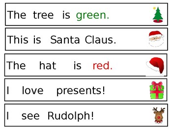 Preview of Christmas Simple Sentences