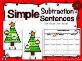 Christmas Simple Subtraction Center Activity with Worksheet