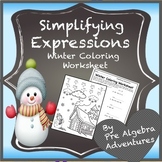 Simplifying Algebraic Expressions - Christmas Math Colorin