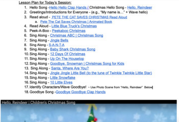 Preview of Christmas Sing Along Early Intervention Distance Learning Lession Plan