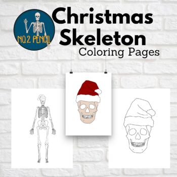Preview of Christmas Skeleton Coloring Pages, Anatomy, Science Art