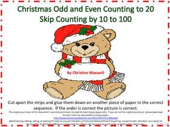 Preview of Christmas Skip Counting Cut And Glue