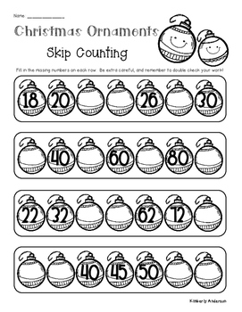 Christmas Skip Counting and Number Sequencing Patterns by Beached Bum ...