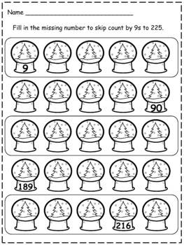 christmas skip counting for multiplication worksheets tpt