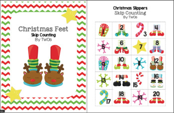 Christmas Slippers - Skip Counting by TWOs
