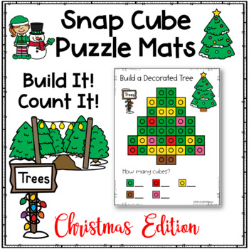 Preview of Christmas Snap Cubes Puzzles and Holiday Work Mats