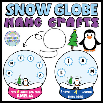 Preview of Christmas Snow Globe Name - Build a Snow Globe Winter Craft Template EDITABLE
