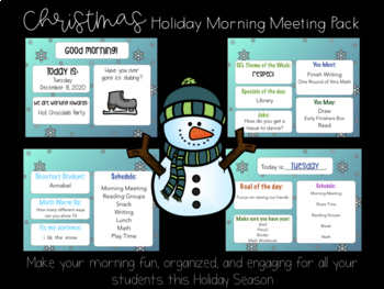 Preview of Christmas Snowflake Morning Meeting Slides, Daily schedule, Classroom management