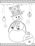 Christmas Snowman Coloring Sheet