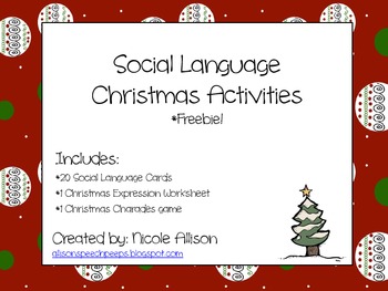 Preview of Christmas Social Language Packet *Freebie*