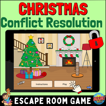 Preview of Christmas Social Skill Game: Conflict Resolution - ESCAPE ROOM