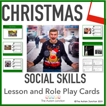 Preview of Christmas Social Skills LESSON and SCENARIO CARDS