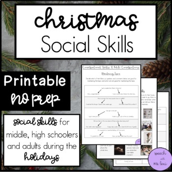 Preview of Christmas Social Skills! Manners, Conversation Skills, Personal & Sensory Needs!