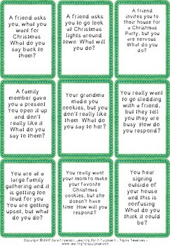 Christmas Social Skills Situation Cards and Problem Solving Skills
