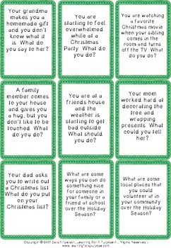 christmas social skills situation cards and problem