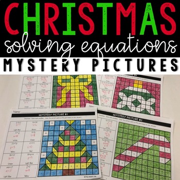 Preview of Christmas Solving Equations Mystery Pictures