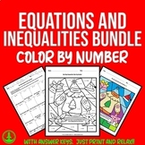 Christmas Math Color by Number: Solving Equations and Ineq