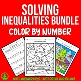 Christmas Math Color by Number: Solving Inequalities Color
