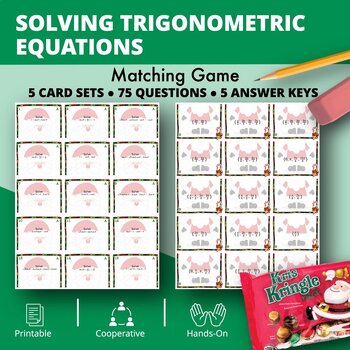 Preview of Christmas: Solving Trigonometric Equations Matching Games