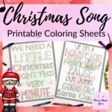 Christmas Song Coloring Sheets for Elementary Music Class