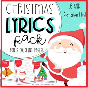 Preview of Christmas Song Lyrics and Christmas Coloring Pages
