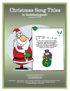 Preview of Christmas Song Titles in Gobbledygook