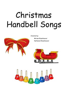 Preview of Christmas colored hand bell book for 8 note bells/boomwhackers/chimes/pipes