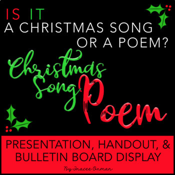 Preview of Christmas Song or Poem? Interactive Bulletin Board, Presentation, & Quiz
