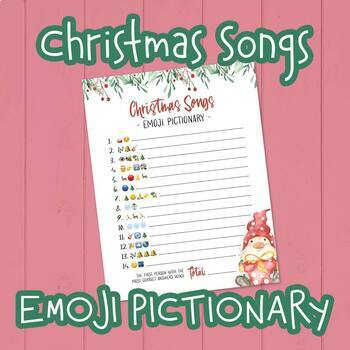 Preview of Christmas Songs Emoji Pictionary Game | Holiday Activity