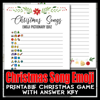 Christmas Songs Emoji Pictionary Game, No Prep Christmas Printables PDF ...