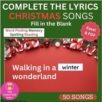 Preview of Christmas Songs (Fill in the Blank) Adult Speech Therapy- Aphasia, Dementia, SNF