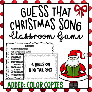 Guess that Christmas Song | Game | Activity by TxTeach22 | TpT