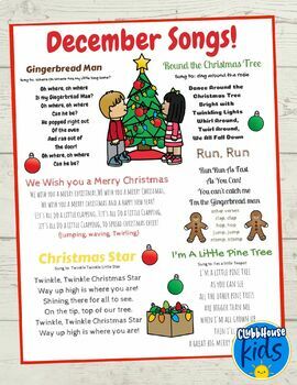 Christmas Songs Printable by ClubbhouseKids | TPT