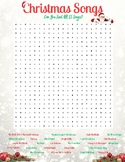Christmas Songs Word Search for Advanced Learners