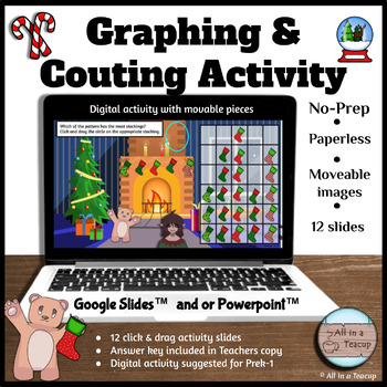 Preview of Graphing Counting Sorting Adding Christmas Digital Activity