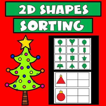 Preview of Christmas Sorting | Sorting Shapes Task Cards