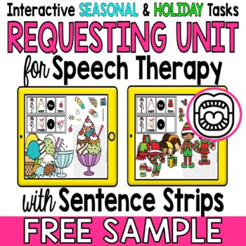 Preview of FREE SAMPLE Speech Therapy Language Deck: Requesting Unit