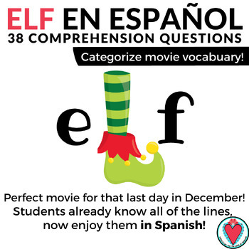 Preview of Christmas Spanish Elf Movie 38 Comprehension Questions