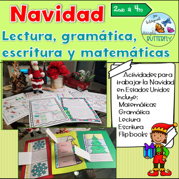 Preview of Christmas Spanish Navidad lectura gramatica escritura matematicas flipbook