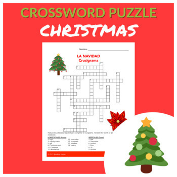 Christmas Spanish Vocabulary Crossword Puzzle (Navidad) by Speaking Latino