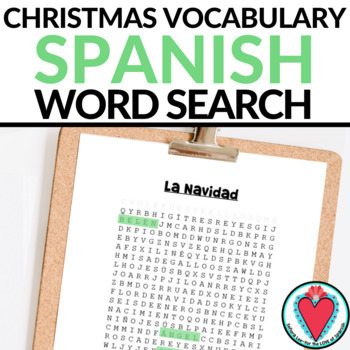 Preview of Christmas Spanish Vocabulary Word Search - La Navidad Worksheet