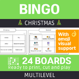 Christmas Spanish game BINGO. Free printable activities